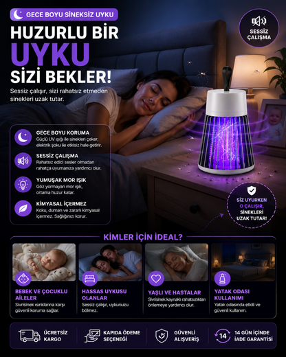 Sinko™ USB Şarjlı Sessiz Sinek Kapanı